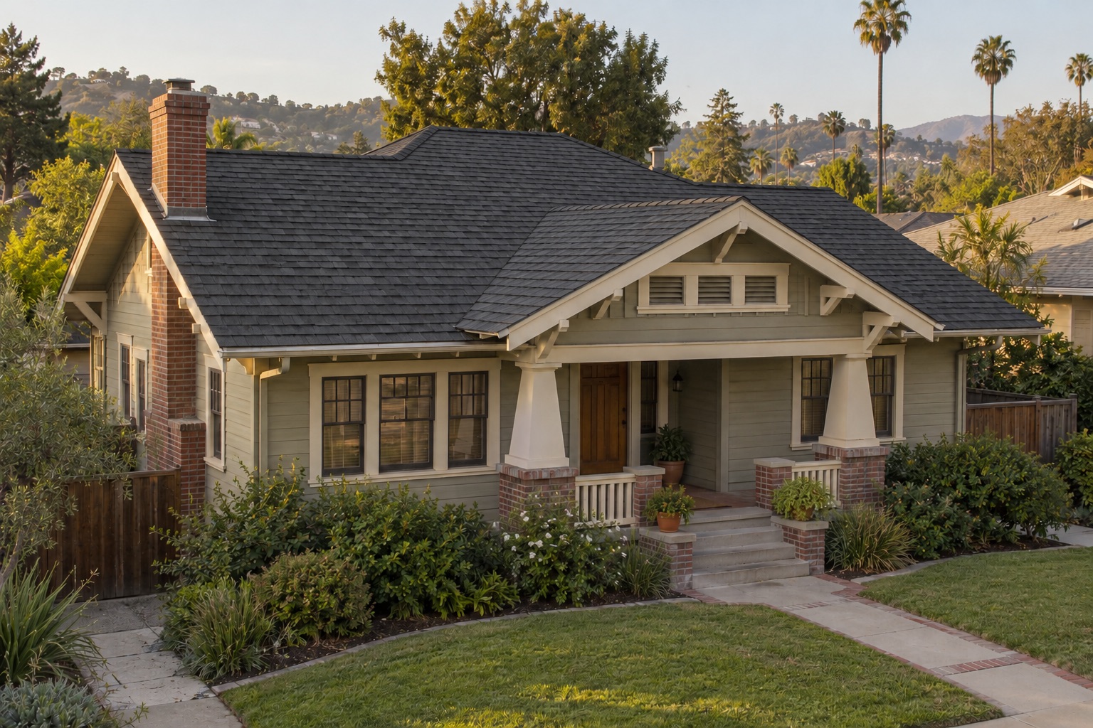 Renovation concept of a Southern California Craftsman home with a fresh architectural shingle roof